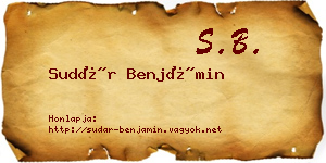 Sudár Benjámin névjegykártya